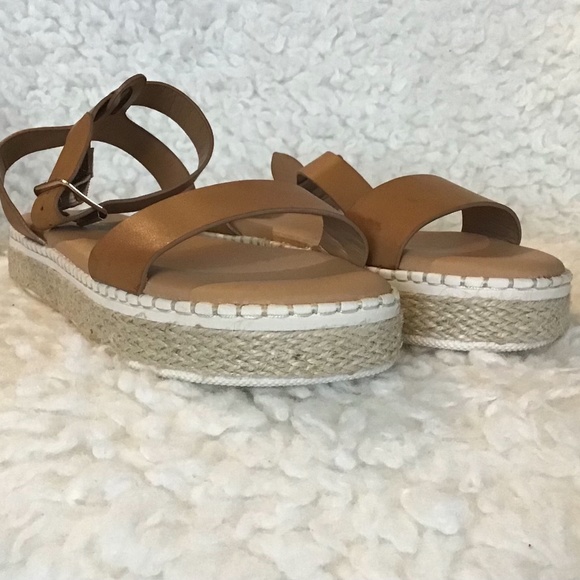Bamboo ankle strap espadrille summer sandals size 8 - Picture 1 of 4